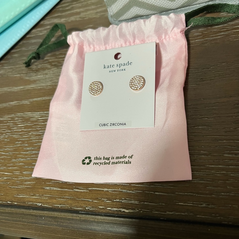 Rose gold crystal Kate spade earrings